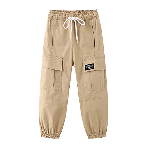 Image of CHENXIN Girls Cotton Jogger Cargo Pants for 4-12 Years