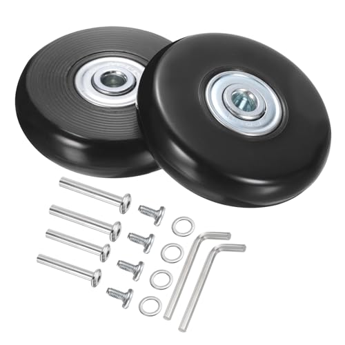 QUARKZMAN roulettes Remplacement pour Bagages 55 x 14mm/2,2" x 0,6" en Caoutchouc avec Roulements à Billes Kits de Réparation pour Valise Baisers en Ligne, Skate Extérieur, Noir, 1 Ensemble