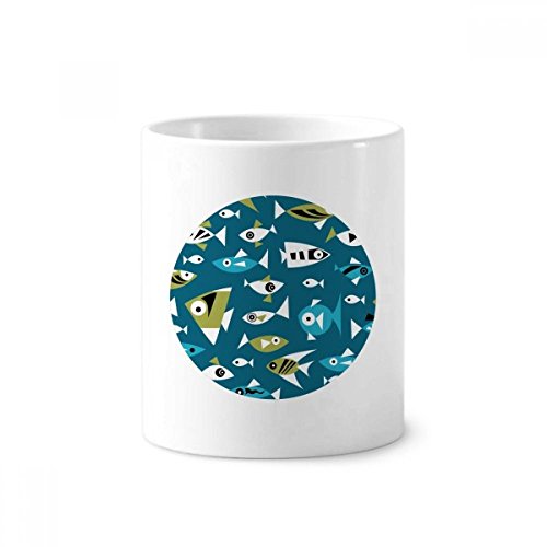 Gobelet poissons en céramique porte-brosse à dents stable de 350 ml au motif abstrait