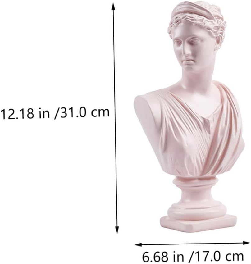 Happyyami Nordic Bust Statue 1 Piece Resin Decor for Home and Office Character Sculpture for Elegant Desktop Ornament