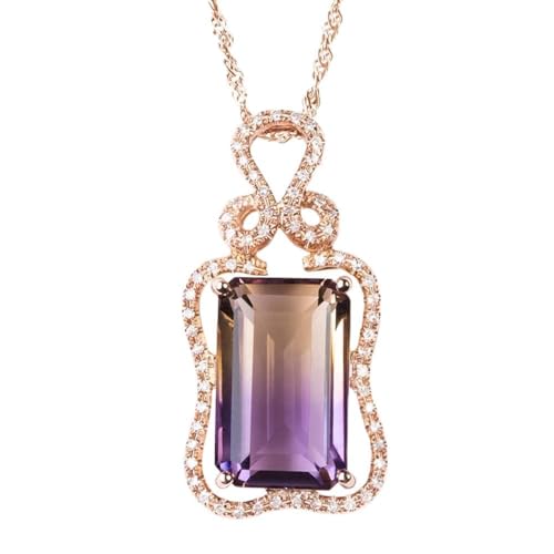Collier d'amétrine en argent 925, le cadeau géométrique parfait pour femme