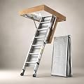 22.5x54 Inch Pull Down Attic Ladder with Insulated Cover, Attic Access Ladder with Aluminum Frame & Zippered Seal, Tall Ladders for Home High Ceilings Up to 10 Ft 3 in
