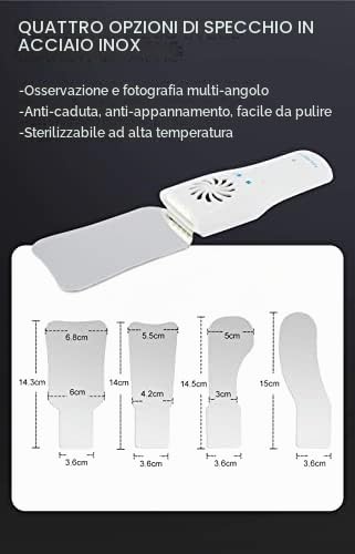 Specchio Dentale con Luce, LED Anti-Fog Denti Bocca Riflettore | Fotografia Specchio Dentista Casa Uso Strumenti Con Ventilatore
