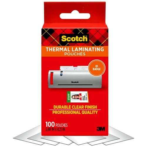 Scotch Thermal Laminating Pouches, 5 Mil Thick for Extra Protection, 2.32 x 3.70-Inches, Business Card Size, 100-Pack (TP5851-100)