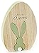 Produktbild HEITMANN DECO Osterei aus Holz - Deko-Ei mit Hase und Schriftzug Frohe Ostern - Dekofigur - Tischdeko für Ostern und Frühling - Natur/Grün