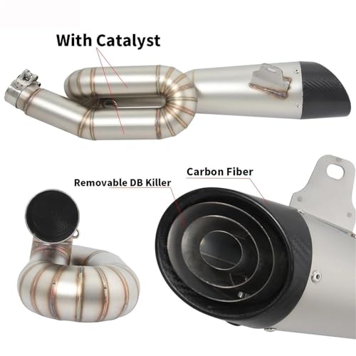 Escape de moto 51 mm con tubo de conexión intermedio premium para Triumph Street Triple 765 S 3