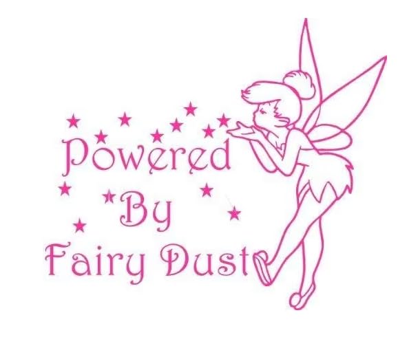 GenericPowered by Fairy Dust Fairy Car Sticker Van Laptop Home Pink