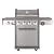 Coleman Revolution 4-Burner Gas Grill with Side Burner, 50,000 BTU Propane Grill with 680-Sq. In. Total Cooking Surface, Flare-Free Grates, and 4-Wheel Compact Cart, Portable BBQ in Stainless/Gray