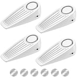 ANKOSHUN Door Stoppers Alarm Security, 120dB Security Alarm, Hotel Door Alarm, Door Stoppers for Bottom of Door, for Travel, Hotel, College Dorm Room, Apartment, Airbnb Stays, White, 4 Pack