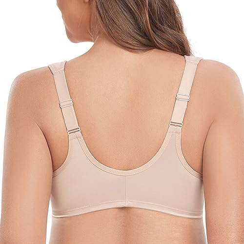 Image of Women's Full Figure Seamless Underwire Unlined Lace Front Closure Bra