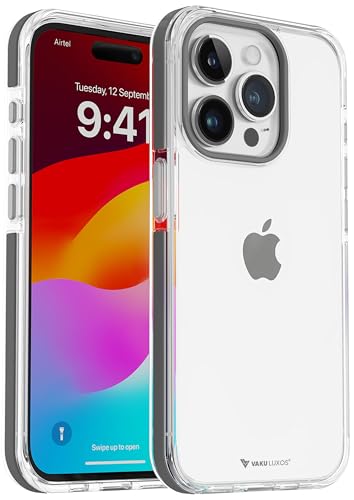 Image of Vaku Luxos Apex Series Back Cover Case for iPhone 15 Pro Max Metal Frame Camera Bump Scratch Resistant Slim Thin Military-Grade Protection - White