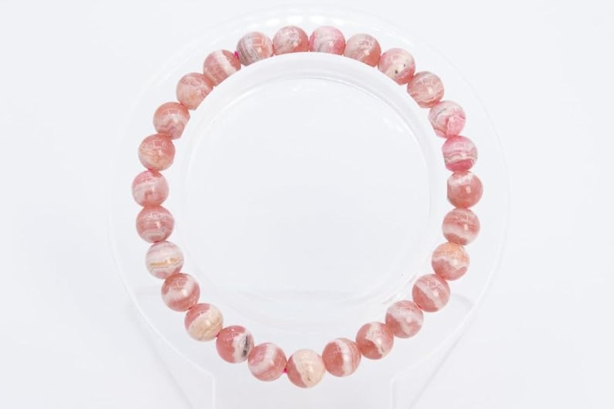 Natural Argentina Rhodochrosite 8mm Gemstone Stretch Bracelet for Unisex