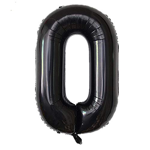 Image of YPSelected 32 Inch Large Foil Helium Number Balloon Birthday Wedding Party 0-9 (Black, 0)