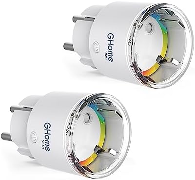 Usmart Najmniejsze gniazdko Wi-Fi Smart Alexa, 2,4 GHz, Wi-Fi, inteligentne akcesoria z pilotem zdalnego sterowania z Alexa Google Home, 2 sztuki, Białe