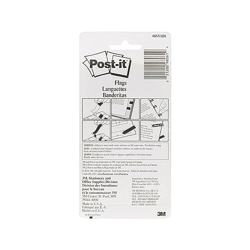 Post-it Pacote de valor bandeiras, 35/dispensador, 8 dispensadores/pacote. 119 cm de largura, cores