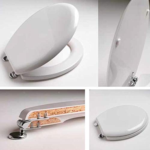 Copriwater Pozzi Ginori Italica Astro Champagne Cerniera Cromo-Sedile-Asse Wc - 6