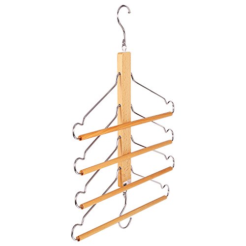 BESTOOL Pants Hangers, Wooden Pant Hangers, Non-Slip Wood Hangers Clothes Hangers for Closet Space Saving, Heavy Duty Coat Hanger Huggable Baby Hangers, Dual-use Trouser Hanger (1 Pack)