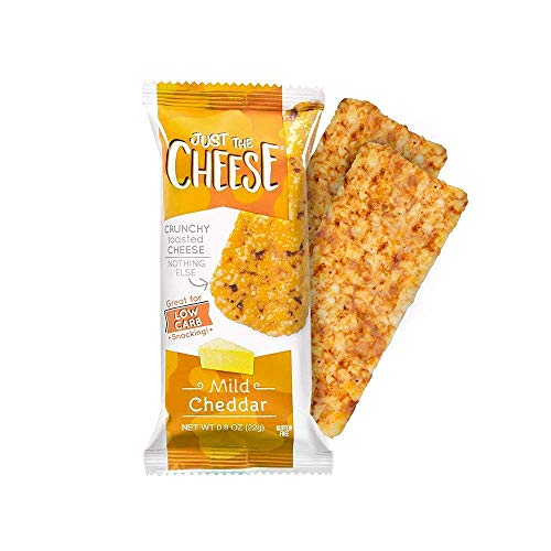 Just the Cheese Bars, Crunchy Baked Low Carb Snack Bars. 100% Natural Cheese. High Protein and Gluten Free (Mild Cheddar, 12 Two-Bar Packs)