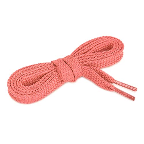 Lacets plats epais rouge clair 100cm pour baskets et chaussures unisexes
