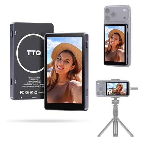 Image of TTQ 4K 60fps Vlog Selfie Monitor Screen, Magnetic Phone Vlog Selfie Monitor
