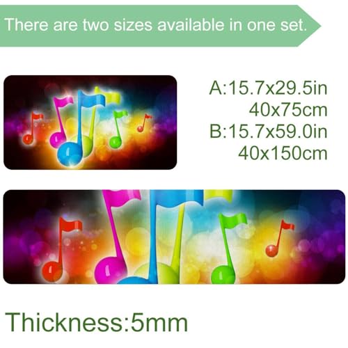 Tapete de cocina de notas musicales con base antideslizante lavable 4