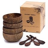 Coconut Bowl Pack 4 Bowls Set 5.5 x 2.2 inches Coconut Smoothie Organic Coconut Bowls For Smoothies,