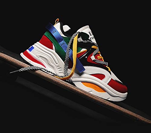 Floette Men's Retro Color Blocked Fashion Sneakers Sport Running Shoes Walking Casual Athletic Shoes(1,9.5)