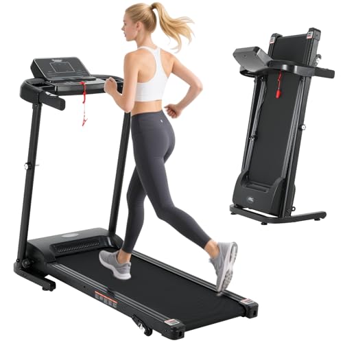 Novonova Tapis de Course Inclinable Pliable Electrique, Tapis Course Electrique Moteur 630W, Vitesse Réglable, Écran LED, 12 Programmes, Tapis de Marche...