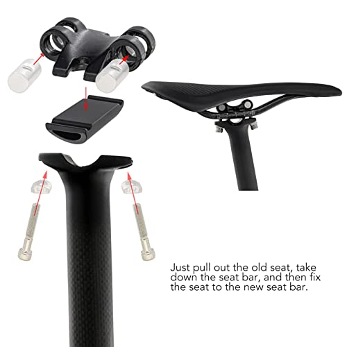 Tubo de Selim de Bicicleta, Fibra de Carbono 40cm de Comprimento, Instalação Conveniente, Amortecedo