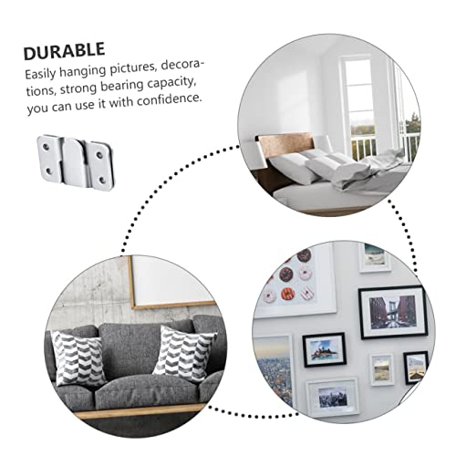 Image of Stainless Steel Frame Hanging Hooks Heavy Duty Picture Hanging Kit Easy Install Keyhole Hangers