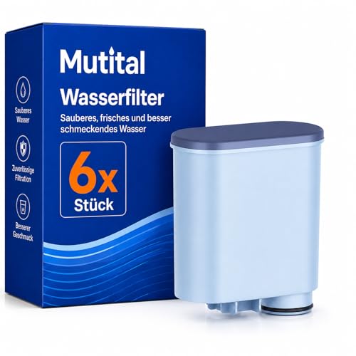 Mutital 6er-Pack Kaffeemaschinen-Wasserfilter kompatibel mit Philips AquaClean Wasserfilter 3200 Espresso-Maschine Filter Ersatz für Kaffeevollautomaten spezieller Anti-Kalk-Filter (CA6903)