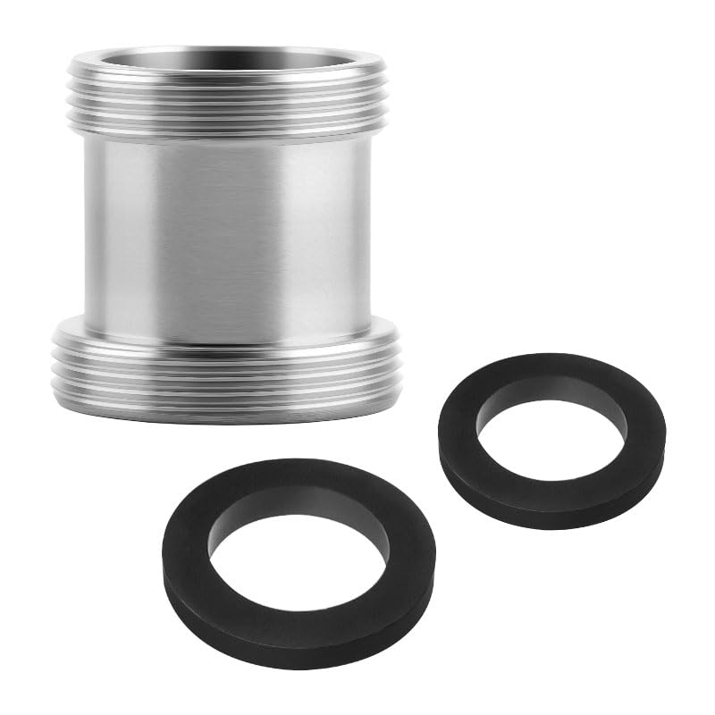 Silberner 1 M24 Wasserhahn-Luftsprudler Adapter mit Dichtung, 23 mm Adapter, um das Problem der nicht übereinstimmenden Belüfterschnittstelle zu lösen, geeignet für Wasserhahn-Belüfteranschluss und