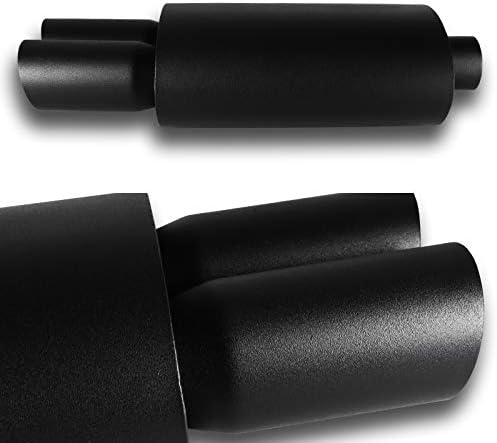 Universal 2.5" Inlet 3" Outlet Dual Exhaust Tip Muffler Black Stainless Steel Universal 21" Length, Dual Tip, Weld On, Exhaust Muffler (DTM-Style)