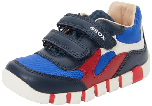 Geox B IUPIDOO Boy First Walker Shoe, Navy/RED, 26 EU thumbnail