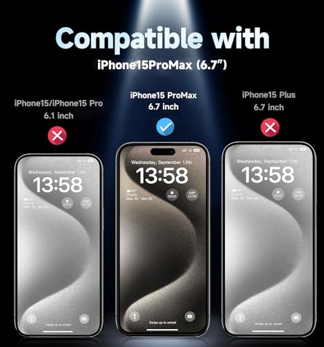 MAGIC JOHN 2 Pack for iPhone 15 Pro Max 6.7 inch Tempered Glass Screen Protector, Auto Dust-Elimination Installation, Bubble Free, Dynamic Island Compatible, HD Clear, Easy Installation 2 41cmaVqZMdL