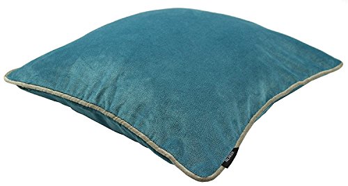 Mcalister Textiles Duck Egg Blue Matt Velvet Throw Pillow Cover Plain Decorative Scatter Cushion Cover Machine Washable 20" X 20" #TOP1