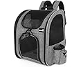 pecute Cat Carrier Dog Backpack, Portable Breathable Rucksack with Front Opening-Mesh Window-Pockets, Airy Space Great For Carrying Puppy Dogs Cats Up to 10KG