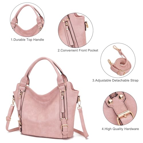 soperwillton Purses for Women Large Shoulder Handbag Tote PU Leather Hobo Crossbody Bag Ladies Wallet Set 4pcs - Image 5
