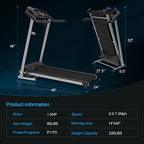 Caminadora plegable eléctrica para hogar 250 lb miniatura 6