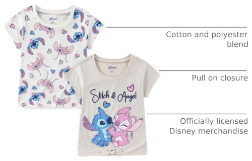 Image of Disney Lilo & Stitch Angel Girls 2 Pack Short Sleeve T-Shirt for Big Kids