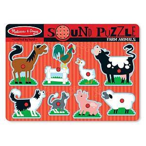MELISSA & DOUG Farm Animals Sound Puzzle, 1 EA