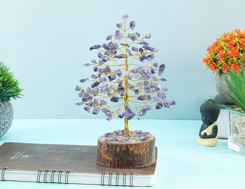 Image of ZAICUS Amethyst Crystal Tree of Life Feng Shui Money Tree 7-8 Inch