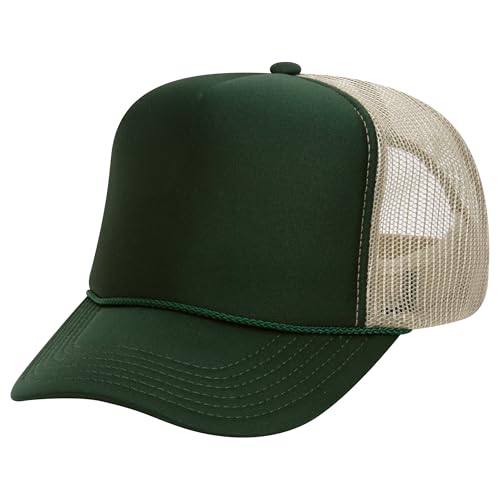 Image of OTTO Polyester Foam Front 5 Panel High Crown Mesh Back Trucker Hats in 97, Bulk, Wholesale