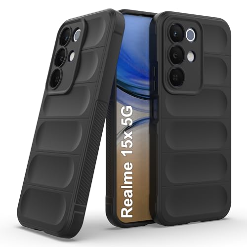 Image of Zapcase Back Case Cover for Realme 15x 5G | Compatible for Realme 15x 5G Back Cover | Liquid Silicon Magic Case with Camera Protection | Black