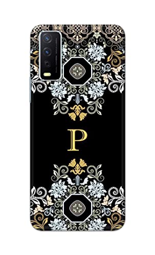 Image of Printed Hard Back Cover Case for Vivo Y12s | Y12s 2021 | Y12G | Y20A | Y20G Back Cover (Alphabet P) -1803