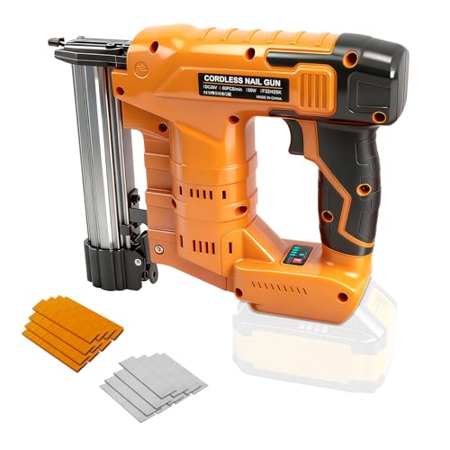 Clavadora inalámbrica 18GA mejorada, compatible con la batería Dewalt 20V, pistola clavadora eléctrica sin escobillas con 1000 clavos y 1000 grapas para mejoras en el hogar, bricolaje y carpintería.