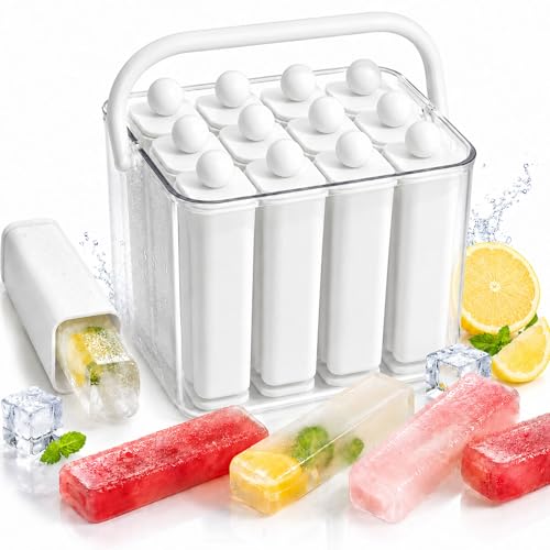 Molde de hielo de silicona con tapa y caja, 12 unidades miniatura 1