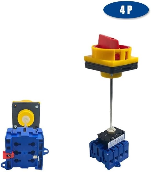 Isolator Switch with Padlock 63A 3 Phases 2 Position On-Off with Aluminium Bar Rotary Cam Selector Cabinet YMD11-63B(4P)
