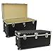 Seward Trunk Trailblazer Oversized Footlocker Trunk with Wheels, Black, 31-inch (SWD5231-11)