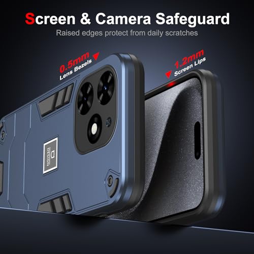 Coque Tecno Spark Go 2024 et Infinix Smart 8 antichoc double couche bleu - 3